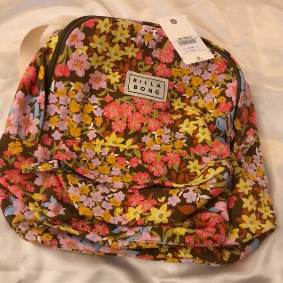 Billabong Handbags - Billabong Mini Mama 100% Cotton Backpack Multicolored Floral Print NWT